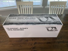 New In Box Classic Army M133 Mini Vulcan Revolving Machine Gun 4-Barrel Airsoft