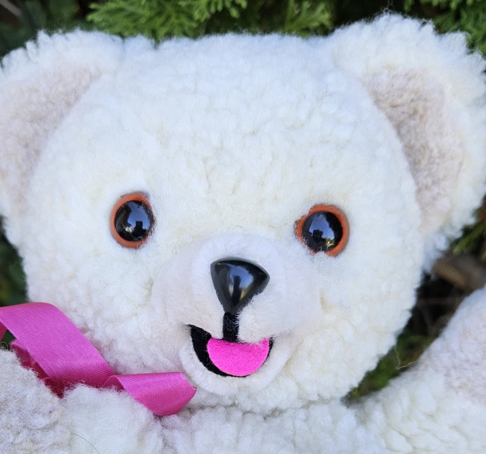 "Acurrucarse suavizante de tela mano marioneta oso 12"" peluche 1986 Russ juguete de peluche vintage" Foto 2 de 4