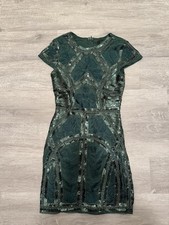 Lulus Spread Your Shine Emerald Green Sequin Embroidered Bodycon Dress XS