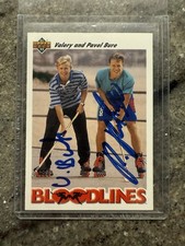 1991-92 Upper Deck Bloodlines #647 Valery And Pavel Bure DUAL AUTO RARE
