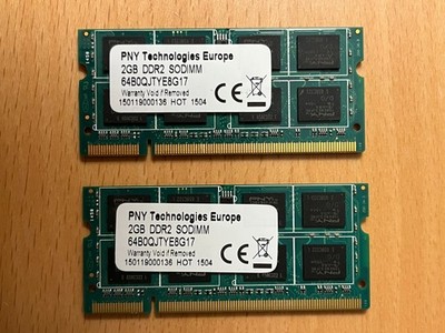 PNY 4GB (2x 2GB 200-PIN SO-DIMM) 64B0QJTYE8G17 - DDR2 667 mhz