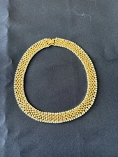 Kenneth Jay Lane KJL Mesh Clear Double Row Rhinestone NECKLACE