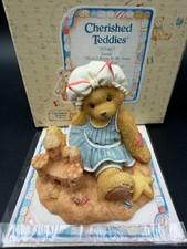1996 Enesco Cherished teddies Sandy "There's Room In my Sand castle For You"