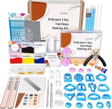 123 PCS Clay Earring Making Kit Polymer Clay Jewelry Making Kit for Teens