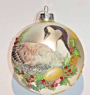 MARK ROBERTS'' Weihnachtskugel aus Glas Ø 10 cm  Nostalgie Design  Nr. 6 Gans