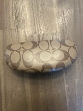 COACH Signature Monogram Brown Hard Clamshell Sunglasses Eye Glasses Case