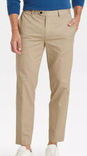 NEW Goodfellow  Co. Men's Slim Hip  Thigh Trousers Khaki Size 34W x 32L