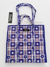 BAGGU X Sandy Liang Large Nylon Market Bag Blue Plaid NWT Limited Collection