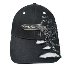 Spider Wire Fitted Baseball Hat Black Medium Stretch Embroidered Signatures
