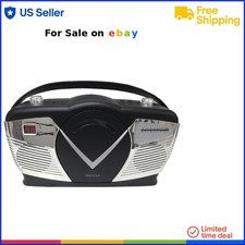 Retro Portable CD Boombox with AM/FM Radio Aux-In Handle LCD Display