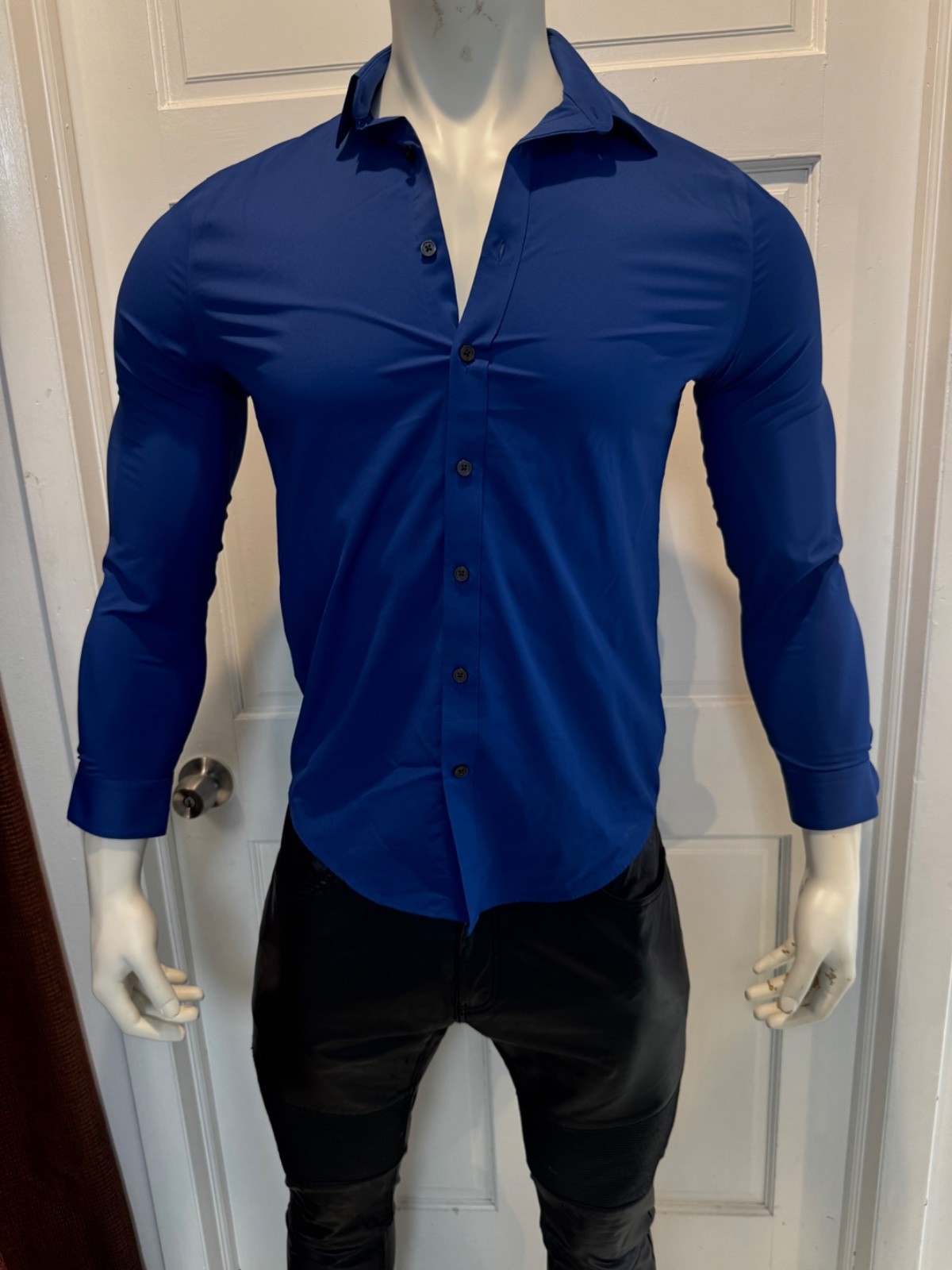 Express Performance Slim Button-Do Dress Shirt Ro… - image 4