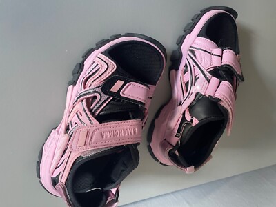 kids balenciaga track sandles pink size 12 UK