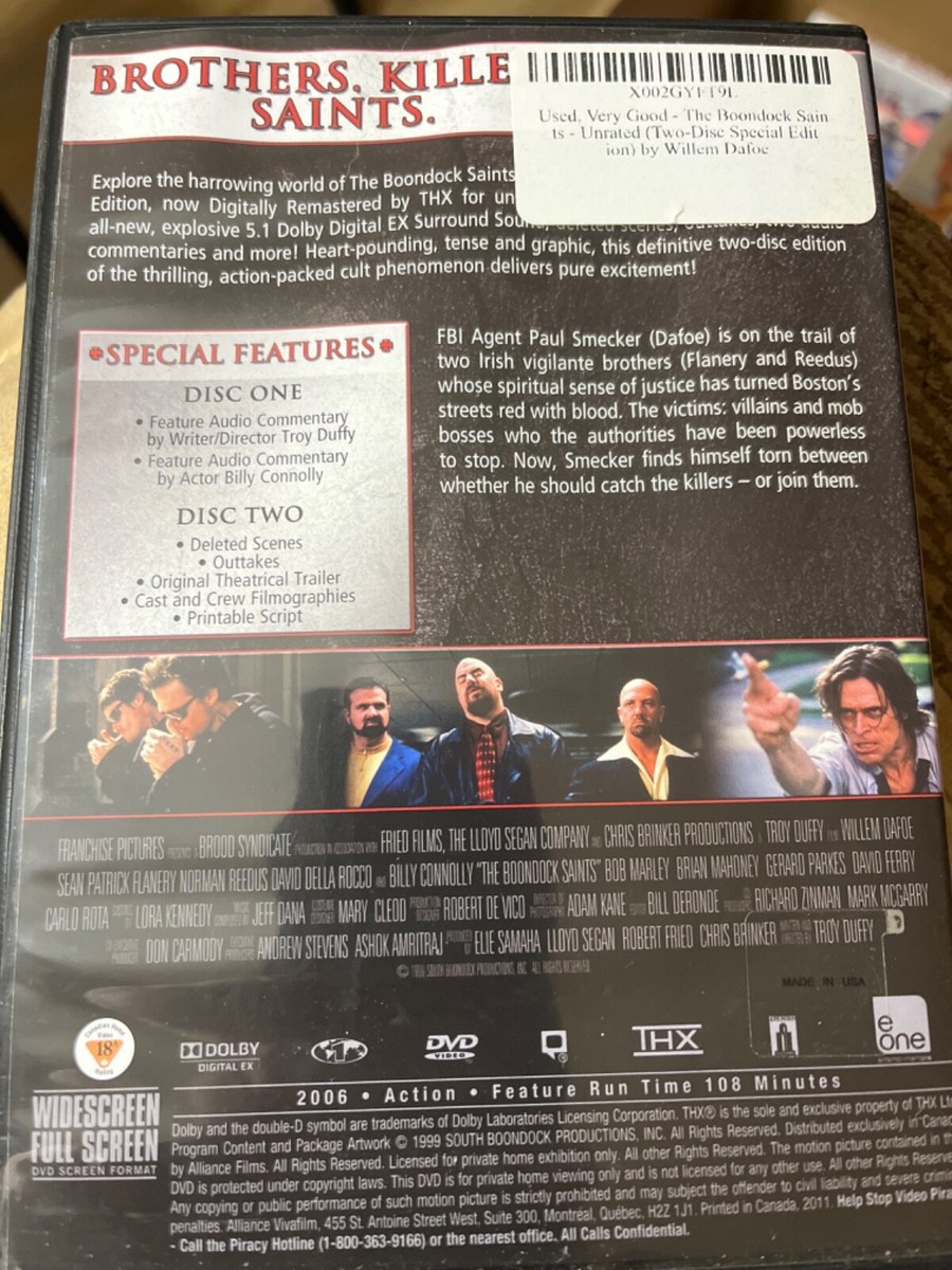 The Boondock Saints (2 DVD Set, 2006, Canadian) Deluxe Collector's