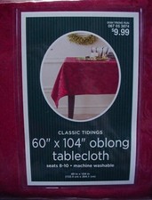 Burgundy Tablecloth Damask 60x104 Oblong New
