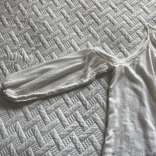 Abercrombie Fitch Damen Tunika weiß schulterfrei Langarm Bindeband Spitze Gr. XS - Bild 2 von 11
