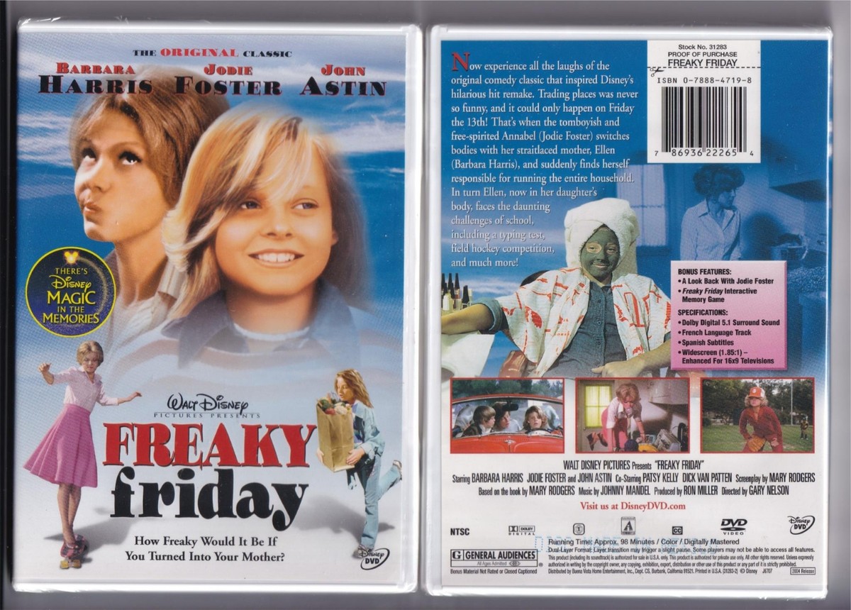 Disney Freaky Friday DVD 1976 Jodie Foster Barbara Harris Disney Freaky Friday DVD 1976 Jodie Foster Barbara Harris
