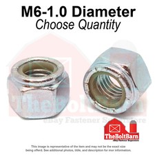 M6-1.0 Class 8 Nylon Insert Hex Nuts Zinc Clear Coarse Thread Pick Quantity