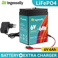 Batteria 6V 6Ah Mini LiFePO4 BMS batteria litio + caricabatterie per luce di emergenza UPS bici elettrica