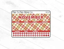 1011-1A~~November 7X9 Monthly View Planner Stickers.