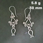 FINE SILVER EARRINGS HANDCRAFT JEWELRY DANGLE HOOK AU17WED 5g FILIGREE CATCHER