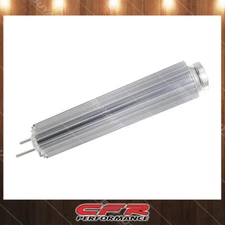 Cobra-Tek Fits  Universal 13" Finned Aluminum Radiator Overflow Tank Silver