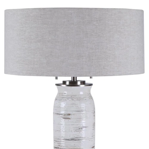 Uttermost Lenta Ceramic Iron and Crystal Table Lamp in Off White - Picture 3 of 9