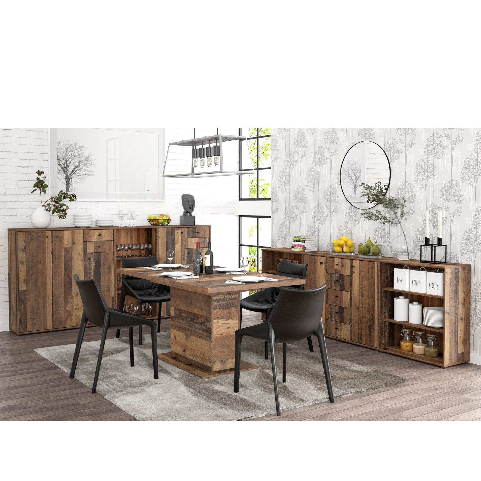 Schubkastenkommode Tegan 11 Old Wood Vintage 74x86x35 cm Bürokommode Sideboard