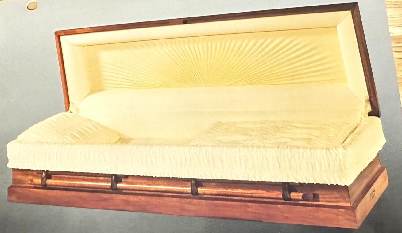 Batesville Casket Windsor Rosetan Crepe Advertisement Oddity
