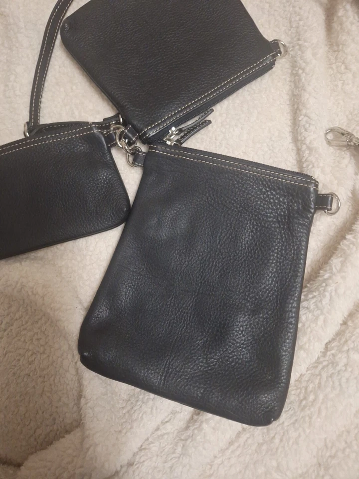 Juego de 3 carteras de cuero Levenger.  Foto 2 de 4