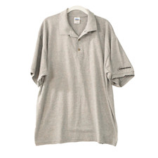 Gildan Mens Gray Polo Shirt Solid Spread Collared Top Short Sleeve Size XL