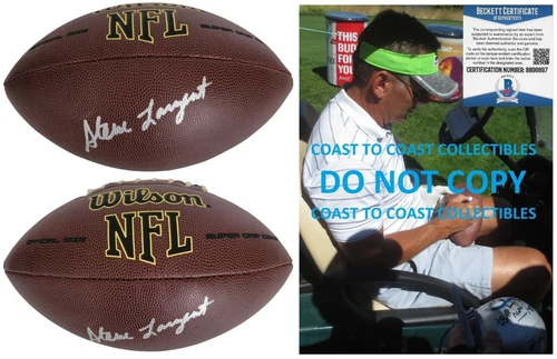 Steve Largent Signed NFL Football Proof Beckett COA Seattle Seahawks Tulsa