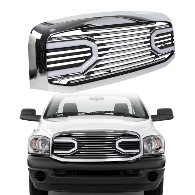 For 0609 Dodge RAM 2500 Front Hood Chrome Big Horn Grille Shell with LED Light eBay