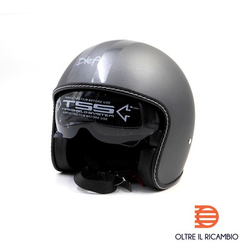 CASCO DIEFFE MOTO SCOOTER CUSTOM BANDIT TITANIO VISIERA A SCOMPARSA  OMOLOGATO | eBay