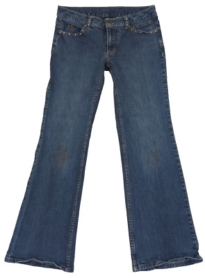 Harley Davidson Women's Jeans Bootcut Flare Blue Denim 1RXT-H-DMC
