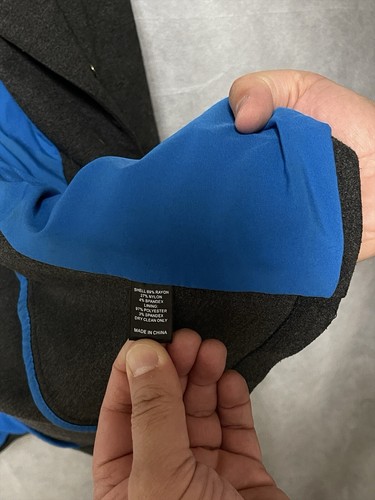 Betabrand Peacoat Women S Melissa Fleis Hooded Trench All Day Jacket Mock Neck - Picture 9 of 12