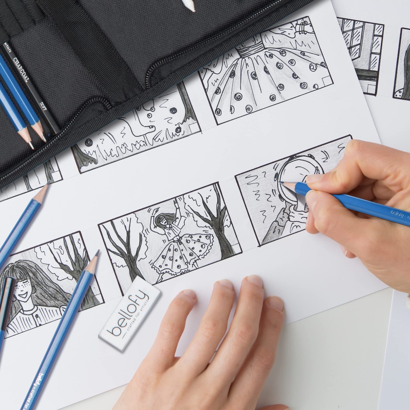 Bellofy 33 Piece Drawing Kit with 100 Sheets Pad | Drawing Kit for Adults Comes