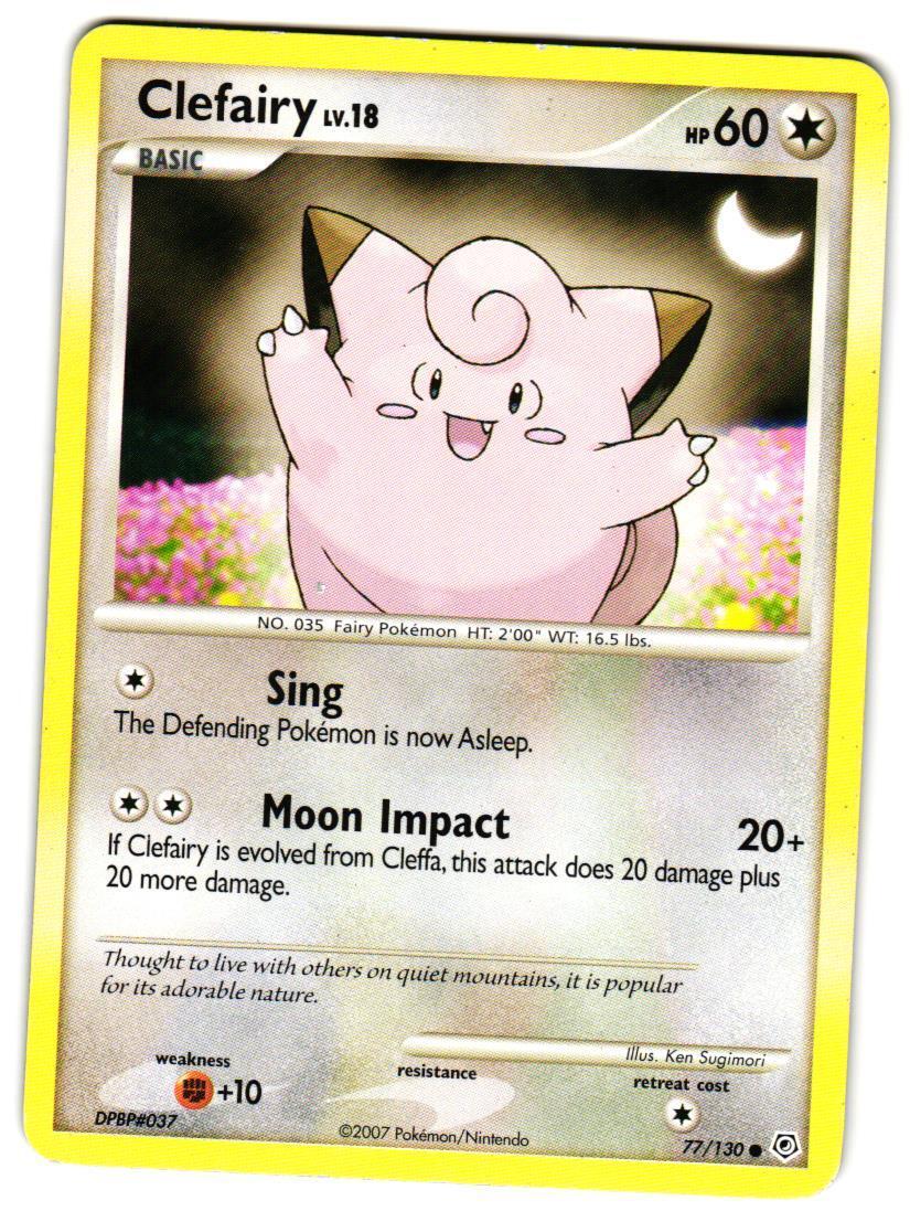 Pokemon Diamond and Pearl Clefairy #77/130 LP Common