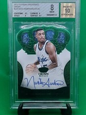 NICK ANDERSON 2013-14 PANINI PREFERRED CROWN ROYALE AUTOGRAPH GREEN # 4/5 BGS 8 