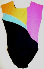 Moret Active Girls Black Pink Orange and Blue Leotard Size XS 4-5 EUC  