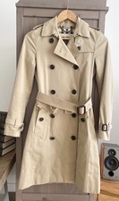 Burberry Women's The Kensington Long Heritage Trench Coat Size Uk 2 In Honey