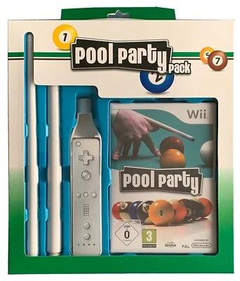 Jeu Wii Pool Party Box / Canne Billard Pack Pour Nintendo Wii Jouable sur Wii U - Photo 1/4