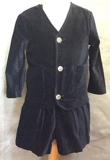 BOYS 4 Black Velvet Shortalls JACKET 2pc SET Blazer Suit USA STORYBOOK HEIRLOOMS