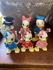 Disney Donald Duck Figurine Japan 1960s Vintage lot scrooge daisy nephews