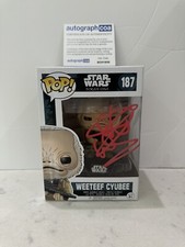 Warwick Davis signed funko pop Weeteef cyubee Autograph ACOA Star Wars