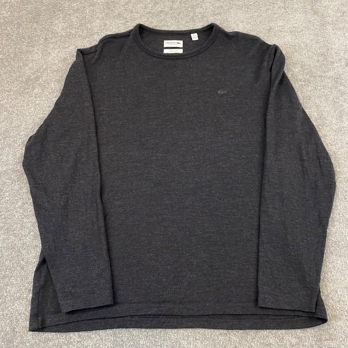 LACOSTE Sweater Mens Size 7 US 2XL Charcoal Gray 100% Wool 