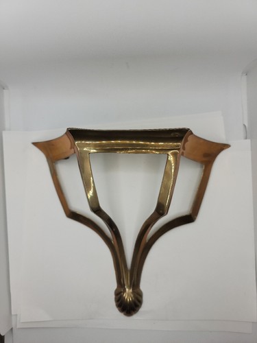 Pair Vintage Hosley Solid Brass Metal Shelf Shelves Hollywood Regency Sea Shell - Picture 3 of 19