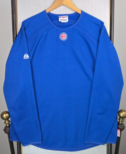 VTG MAJESTIC AUTHENTIC Mens Thick BP Dugout Shirt Size 2XL Chicago Cubs MLB