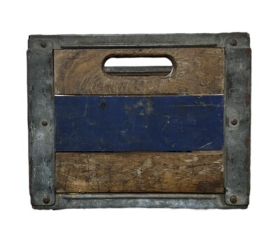 VINTAGE - KNUDSEN CREAMERY CRY DAIRY HEAVY WOOD MILK CRATE BOX