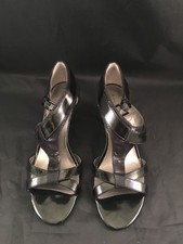 Bandolino Womens Black Strap Dress Open Toe Size 8m Heels