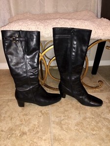ecco black knee high boots